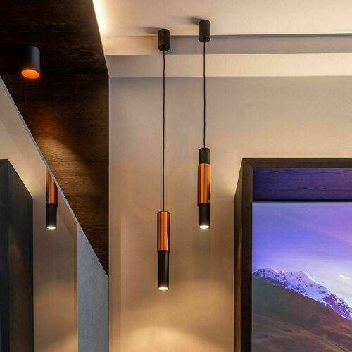 Check s.luce Crutch Black Metal GU10 Pendant Light 5.8 cm Modern Round