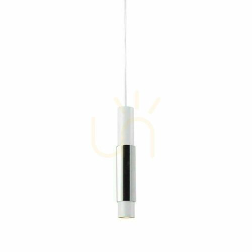Check s.luce Crutch Pendant Light White with Chrome Cylinder GU10 1-Light 5.8 cm