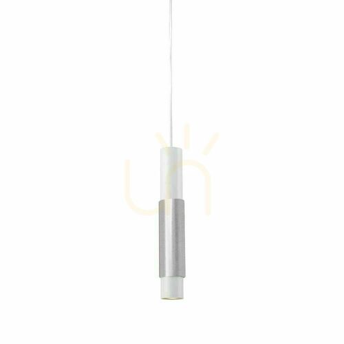 Check s.luce Crutch GU10 Pendant Light, White with Brushed Aluminium Cover