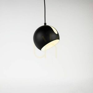s.luce Ball Pendant Light Black Ø20 cm E27 Swivel Shade, 5 m Drop small 15