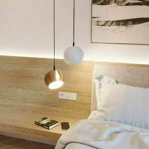 s.luce Ball gold pendant light Ø 20 cm E27 with 5 m black cable small 13