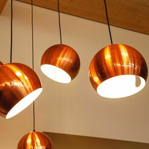 s.luce Ball chandelier gold metal 30 cm E27 dimmable, 5 m suspension small 11