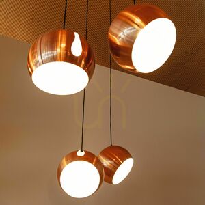 s.luce Ball chandelier gold metal 30 cm E27 dimmable, 5 m suspension small 9