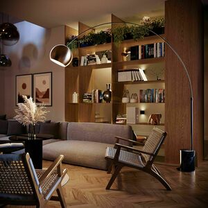 s.luce Ball Arc Floor Lamp Black Marble 220 cm small 14