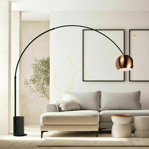 s.luce Ball Arc Floor Lamp Black Marble 220 cm small 6