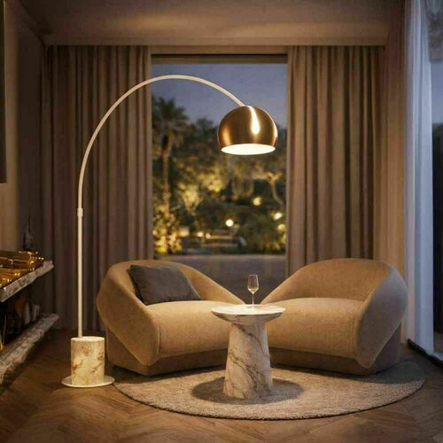 Check s.luce Ball Arc Floor Lamp Black Marble 220 cm
