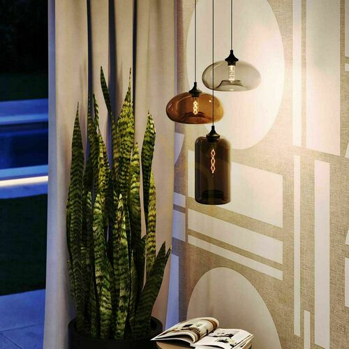 Check s.luce Cruet Smoky Glass Pendant Light Round 28 cm Retro