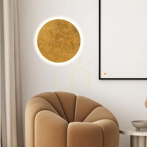 Check Flush Ceiling Light s.luce Cloud LED Gold 40 cm Round Dimmable Warm White