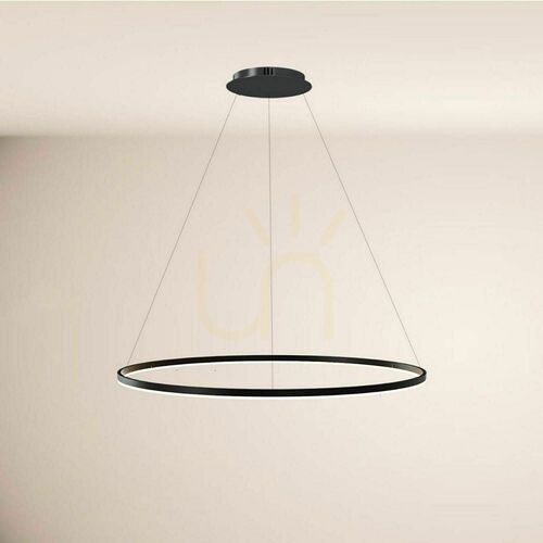 Check s.luce Ring LED Pendelleuchte Silber 120 cm Modern