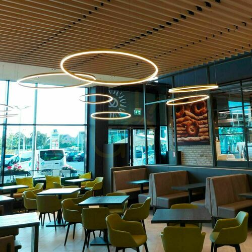 Check s.luce Ring LED Pendelleuchte Silber 120 cm Modern