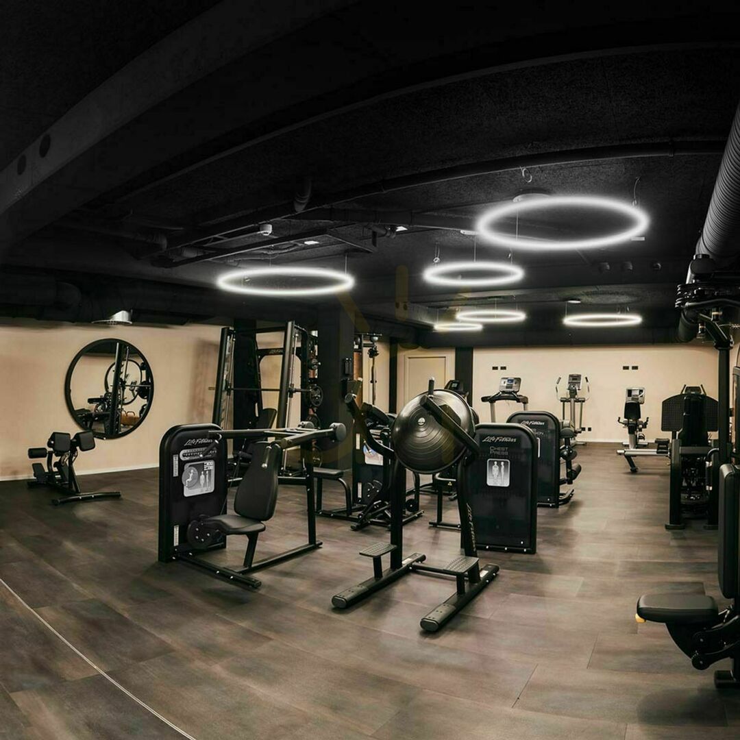 Display s.luce Ring LED Pendant Light Gold Ø120 cm 3000K Dimmable s.luce Ring LED Pendant Light Gold Ø120 cm 3000K Dimmable