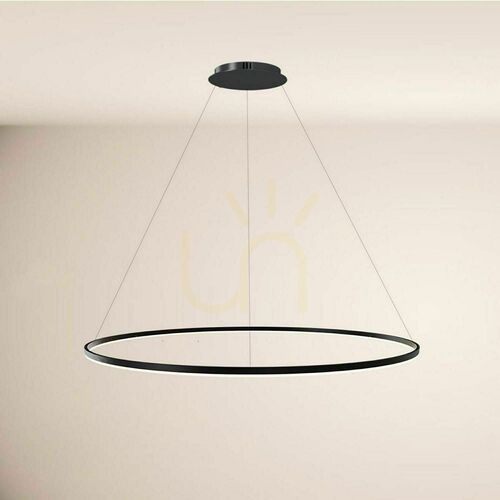 Check LED Ring Pendant Light s.luce Ring 150 cm Silver Modern 3000K Dimmable