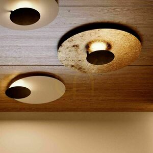 Flush Ceiling Light s.luce Plate LED Gold 30x30 cm Dimmable 3000K Square Metal small 4