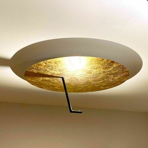 Check s.luce Hook LED Flush Ceiling Light White 60 cm Round Modern 3000 K Dimmable