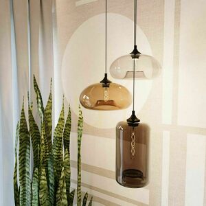 s.luce Cruet Smoke Glass Flat Pendant Light E27, 5 m Cable, 160150 small 4