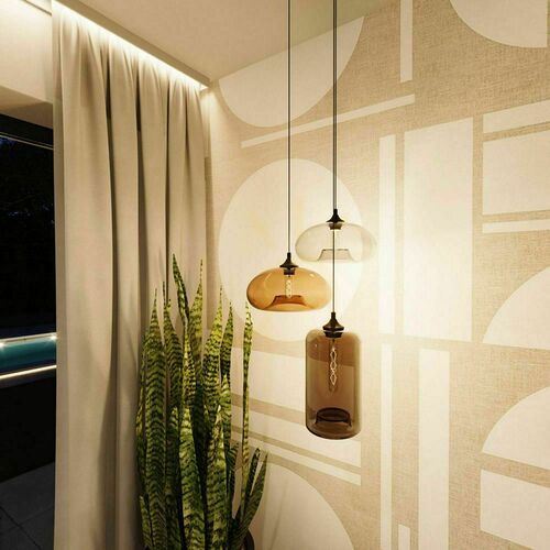 Check s.luce Cruet Smoke Glass Flat Pendant Light E27, 5 m Cable, 160150