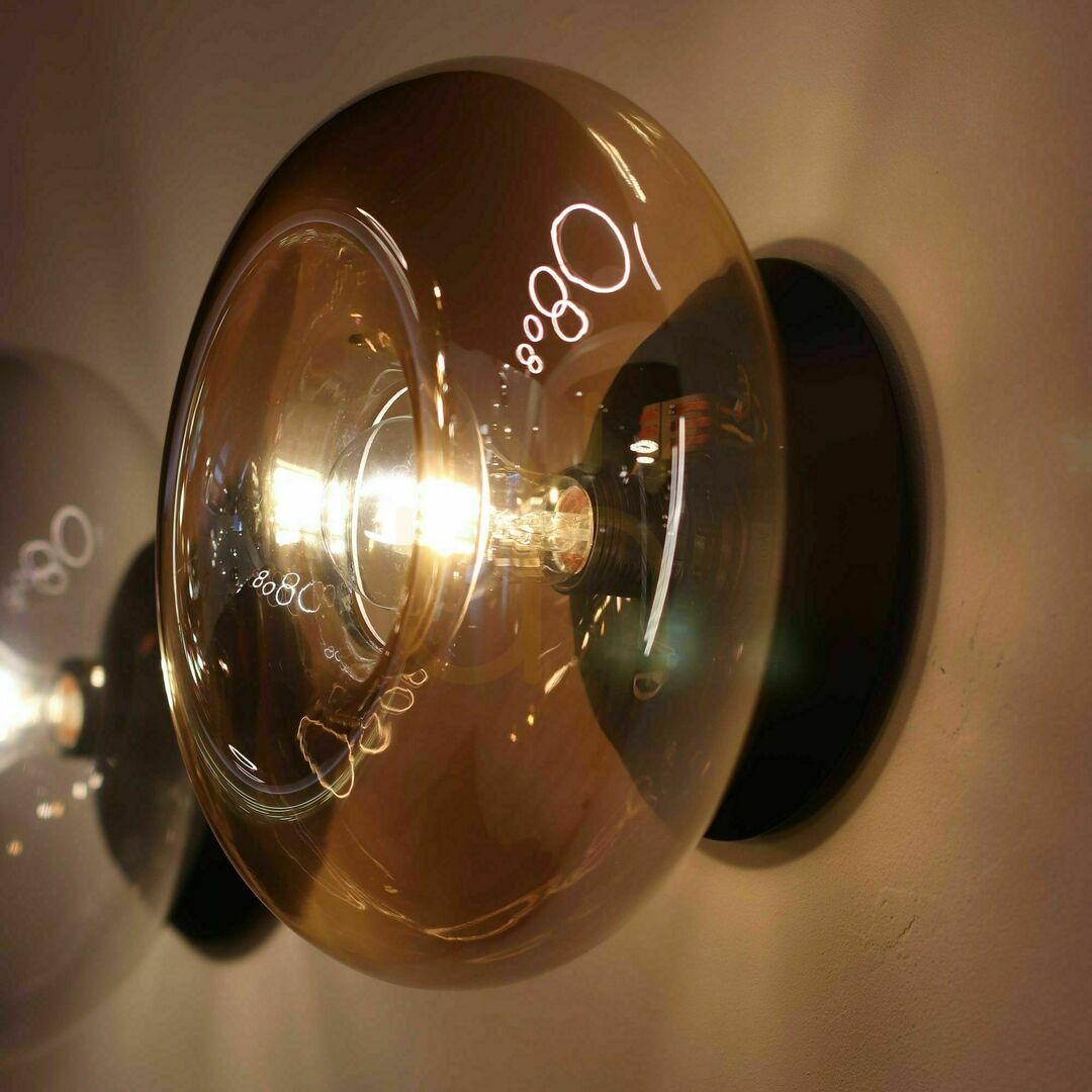 Preview s.luce Cruet Amber Glass Flush Ceiling Light E27 Retro Ø17 cm s.luce Cruet Amber Glass Flush Ceiling Light E27 Retro Ø17 cm
