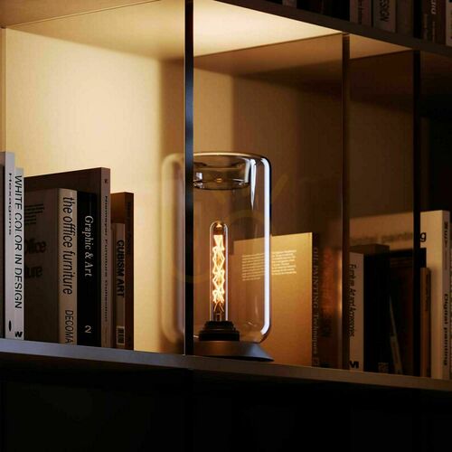 Check s.luce Cruet Smoky Glass Table Lamp E27 Retro 28 cm