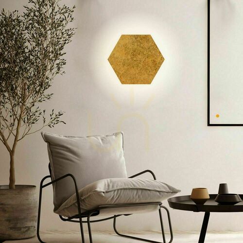 Check s.luce Hive LED Wall Light Round Gold Metal 55 cm Warm White Dimmable