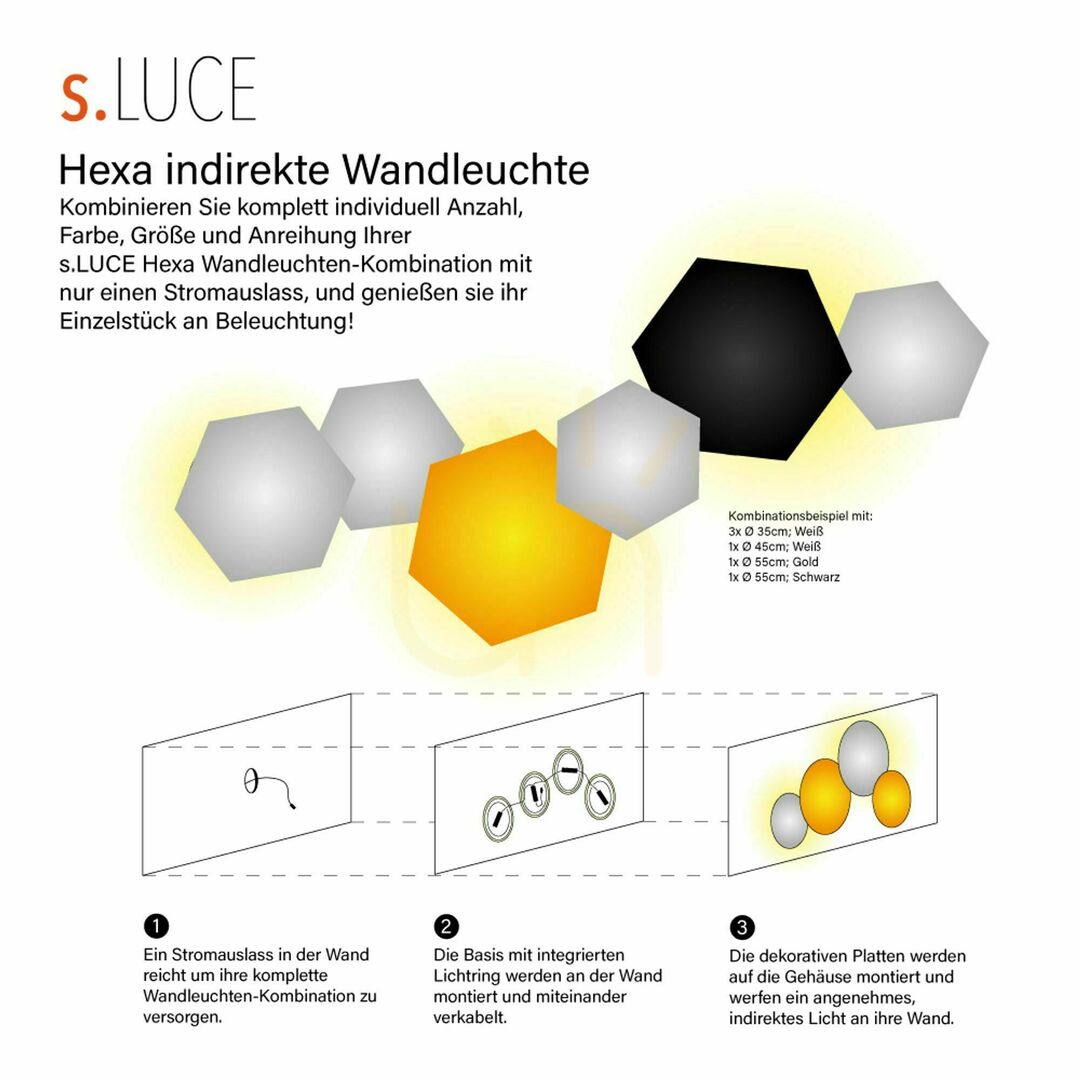 Display s.luce Hive LED Wall Light White Round 55 cm 3000K Dimmable Metal s.luce Hive LED Wall Light White Round 55 cm 3000K Dimmable Metal