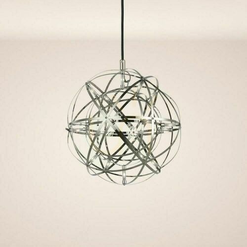 Check s.luce Atom LED Pendant Light Chrome 30 cm Dimmable Round