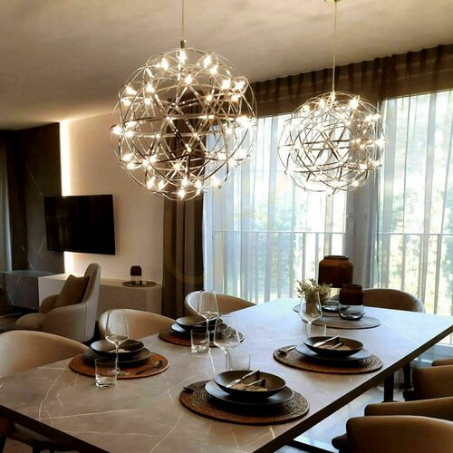 Check s.luce Atom LED Pendant Light Black 70 cm Round Dimmable Warm White