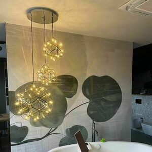 s.luce Atom LED Pendelleuchte Gold 70 cm Dimmbar Rund small 14