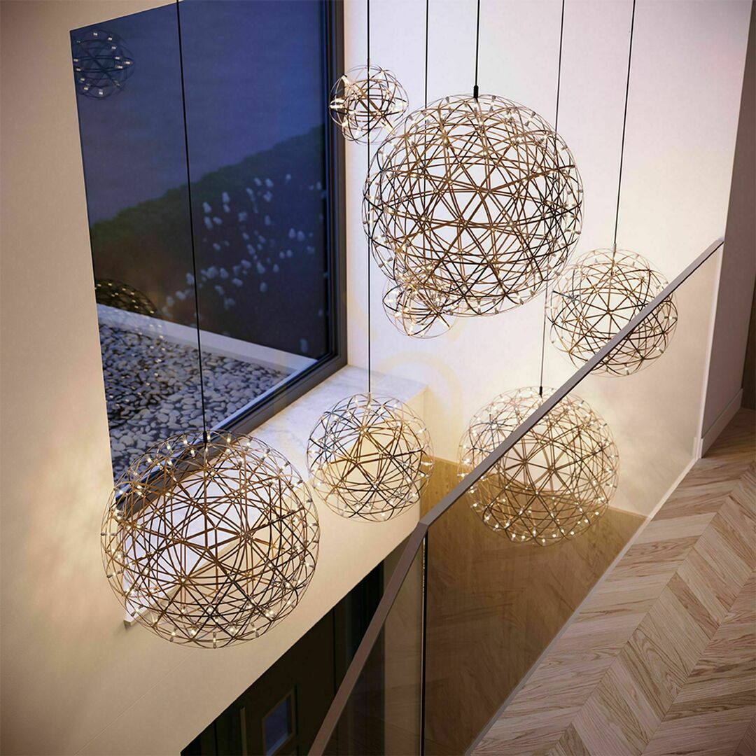 s.luce Atom LED Pendant Light Chrome 50 cm Dimmable Round Modern
