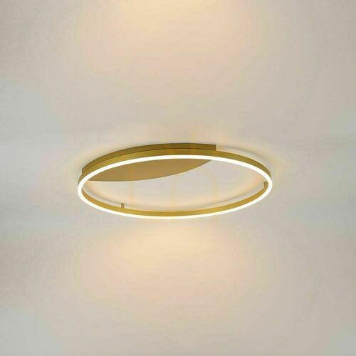 Check s.luce Ring LED Flush Ceiling Light Gold 80 cm Dimmable 3000K