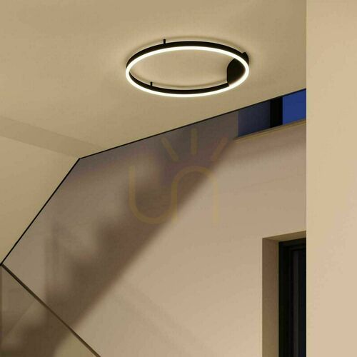 Check s.luce Ring LED Ceiling Light Black 100 cm Dimmable Warm White