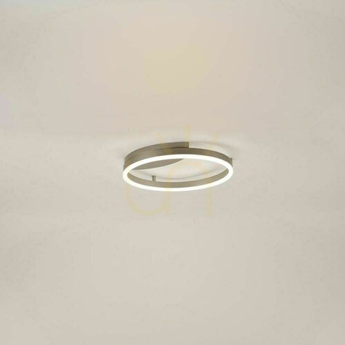 Check s.luce Ring LED Deckenleuchte 40 cm Silber dimmbar 3000 K