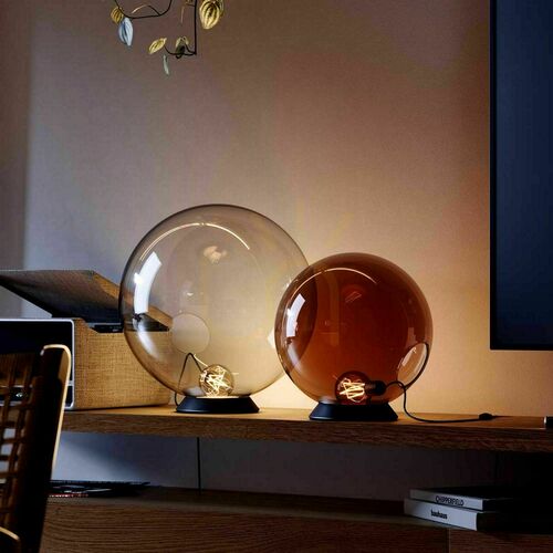 Check s.luce Orb Smoky Glass Table Lamp 20 cm Round Modern E27