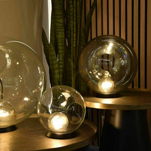Check s.luce Orb Brown Glass Table Lamp 20 cm