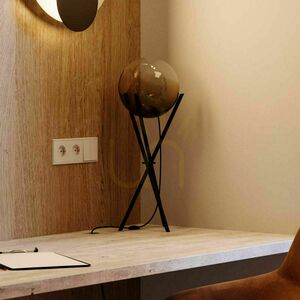 s.luce Orb Axis table lamp, clear black glass, E27, 20 cm small 7
