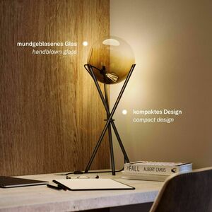 s.luce Orb black glass table lamp 20 cm, 3-legged, modern 3 s.luce Orb black glass table lamp 20 cm, 3-legged, modern small 3