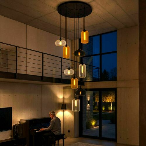 Check s.luce Cruet XL 8-Light Glass Pendant Chandelier