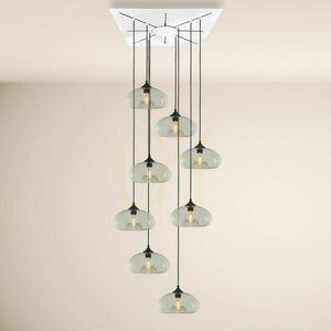 s.luce Cruet XL chandelier, multicoloured glass, tall and flat shades, 8xE27, drop up to 500 cm small 5
