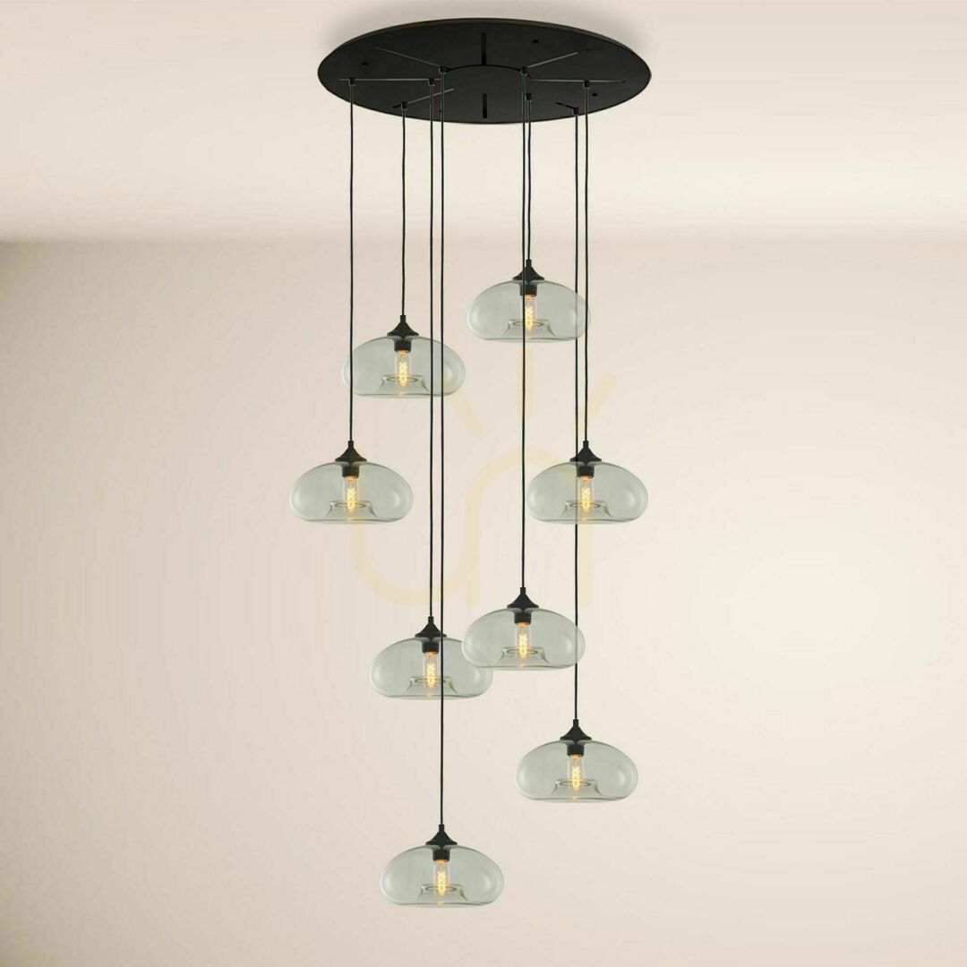 Preview s.luce Cruet XL 8-Light Glass Pendant Light Transparent Oval Chandelier s.luce Cruet XL 8-Light Glass Pendant Light Transparent Oval Chandelier