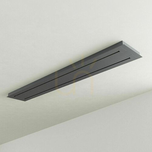 Check Flush Ceiling Light s.luce Modular Black Metal Rectangular 200x50 cm