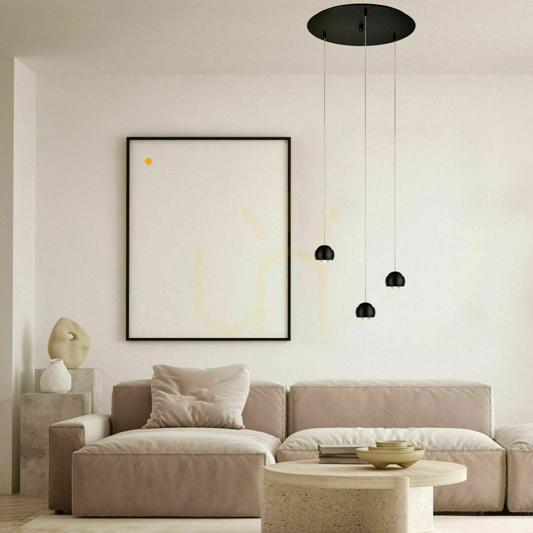 Display s.luce Beam LED 3-light pendant lamp silver 40 cm round modern chandelier s.luce Beam LED 3-light pendant lamp silver 40 cm round modern chandelier