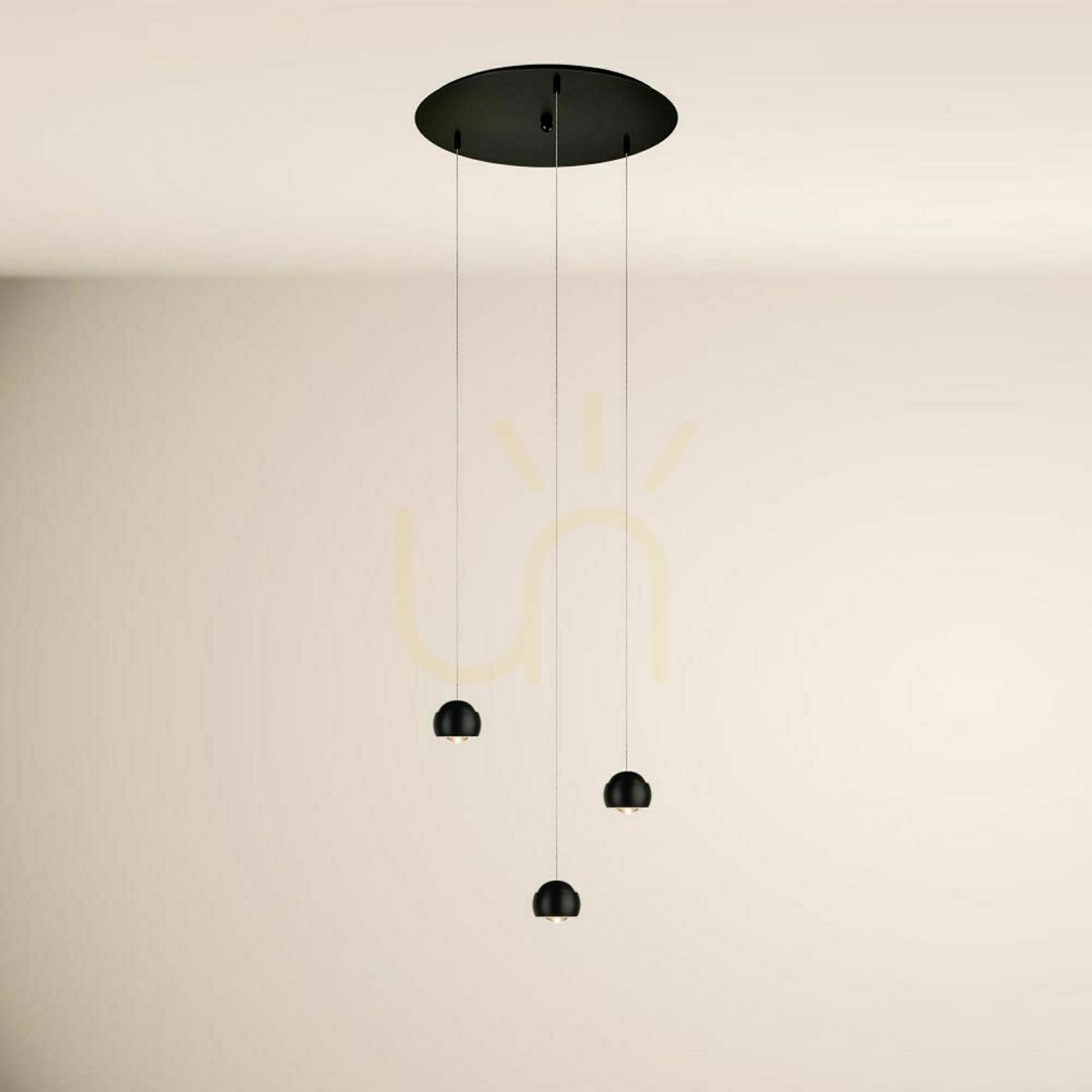 Display s.luce Beam LED 3-light pendant lamp silver 40 cm round modern chandelier s.luce Beam LED 3-light pendant lamp silver 40 cm round modern chandelier