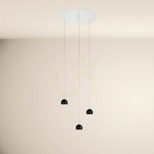Check s.luce Beam LED Pendant Light 3-Light Black, White Canopy Ø 40 cm