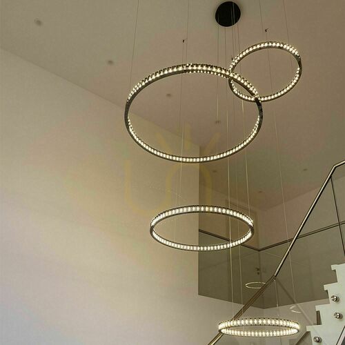 Check s.luce Atom Ring LED Pendant Light Black 60 cm Dimmable
