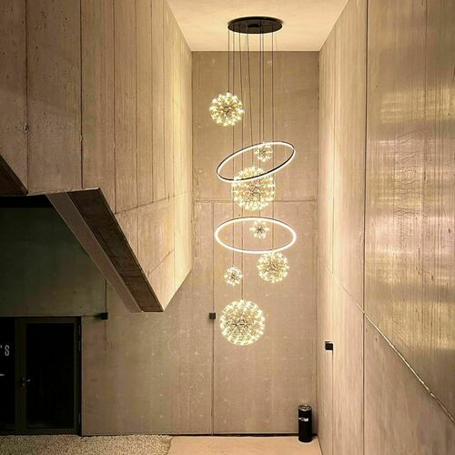 Check Chandelier s.luce Fusion XXL 8-Light LED Ring Gold 150 cm Modern Round