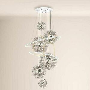 Chandelier s.luce Fusion XXL 8-Light LED Ring Black 150 cm 3000K Dimmable small 7