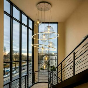 s.luce Galaxy XXL LED Glas Pendelleuchte 8-flammig Transparent 150 cm 0 s.luce Galaxy XXL LED Glas Pendelleuchte 8-flammig Transparent 150 cm small 0
