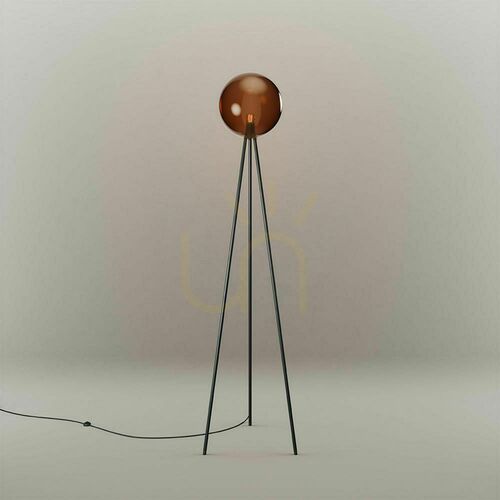 Check s.luce Orb Tripod Brown 160 cm Floor Lamp with Glass Globe