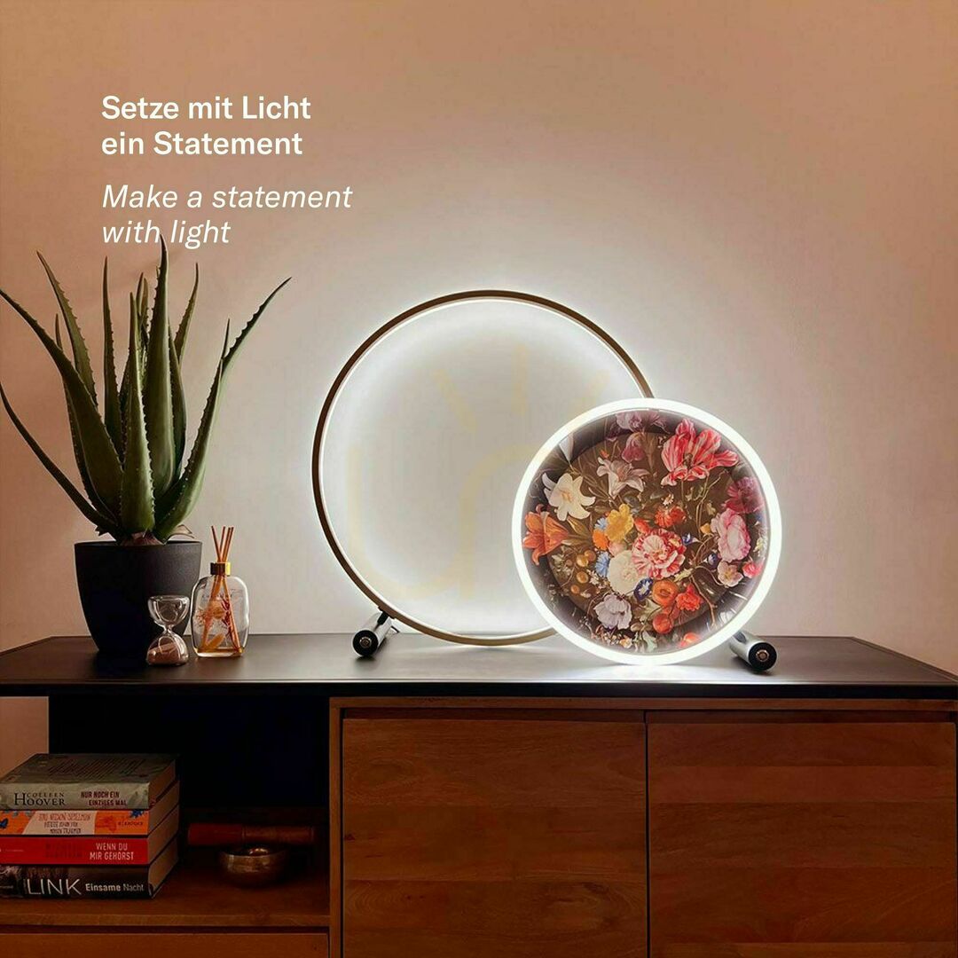 Preview s.luce Ring LED Tischlampe Gold 40 cm dimmbar Warmweiß Metal Modern s.luce Ring LED Tischlampe Gold 40 cm dimmbar Warmweiß Metal Modern
