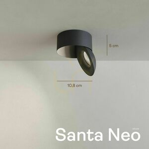 s.luce Santa Neo LED Ceiling Spotlight Black Rotatable Dimmable 2700K 11W small 2