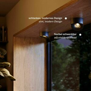 s.luce Santa Neo LED ceiling spotlight, white/black, surface-mounted, 11W 4000K 840 lm, dimmable small 5